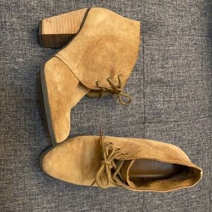 BCBG Brown Suede Lace Up Booties